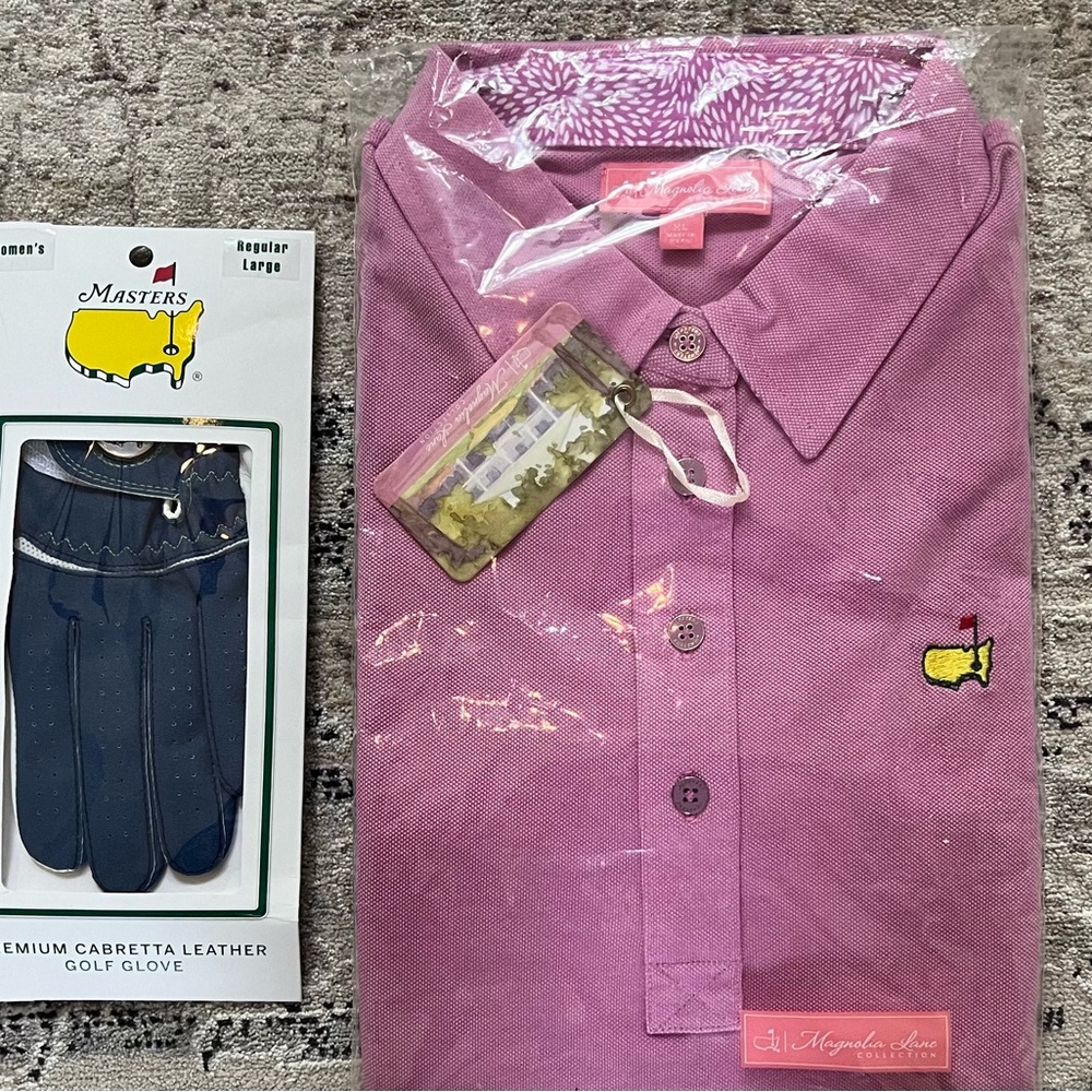 Masters (Magnolia Lane) women’s pink polo golf shirt sz XL. Brand New
